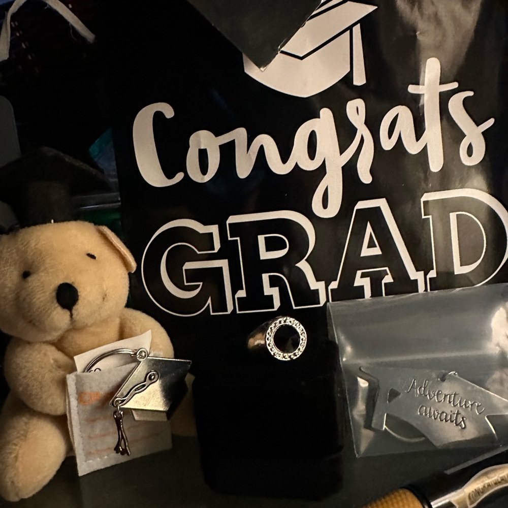 Graduation Gift Set with Ring, Teddy Bear and More